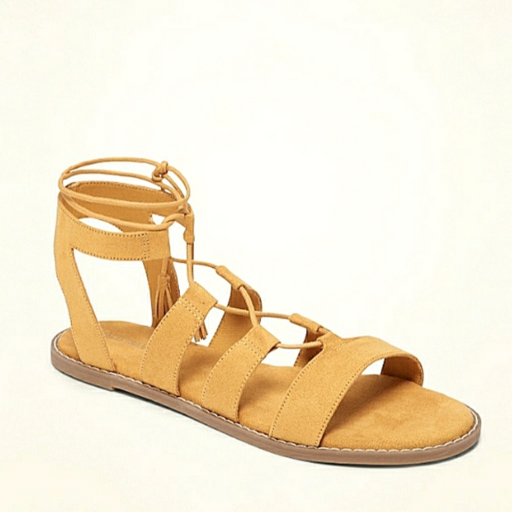 Old Navy Gladiator sandals, size 7, mustard yellow